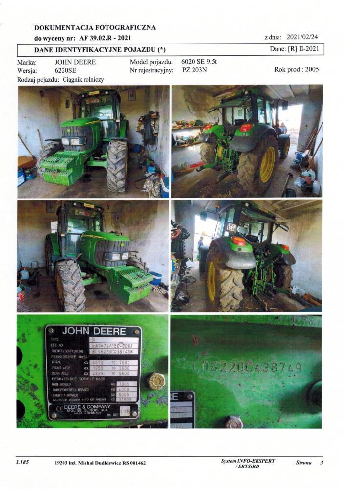 ciągnik rolniczy iohn deere 6220se